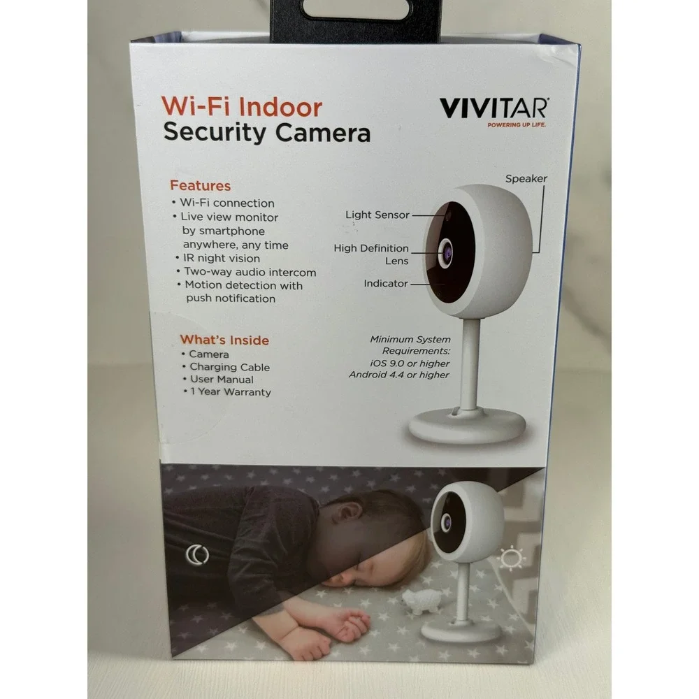 Vivitar Wi-Fi Indoor Security Camera with Two Way Intercom and Night Vision